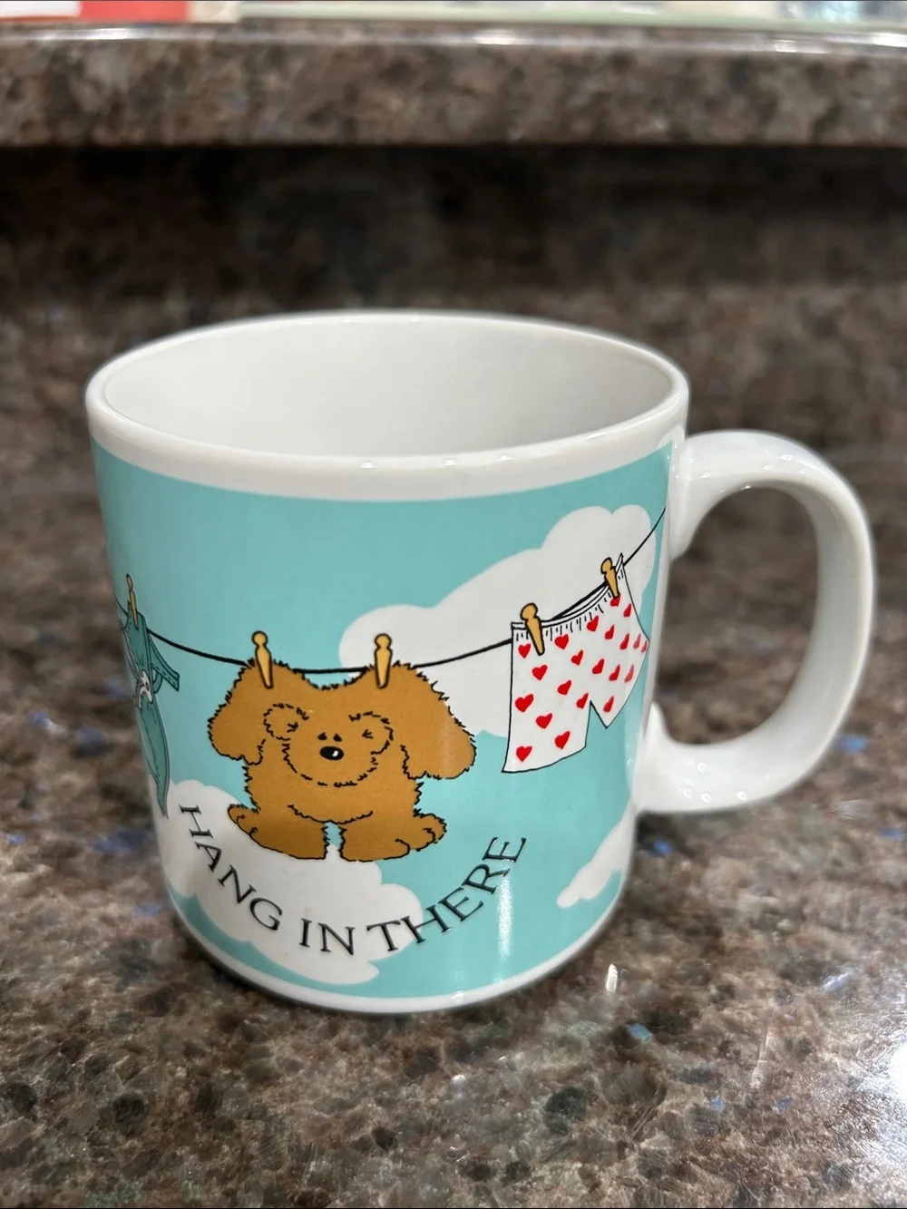 Hang In There Blue Ceramic Mug